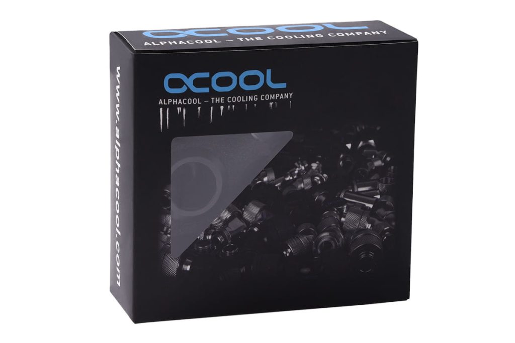 Alphacool Eiszapfen PRO 16mm HardTube Fitting G1/4 - Black (6 Pack) : image 5