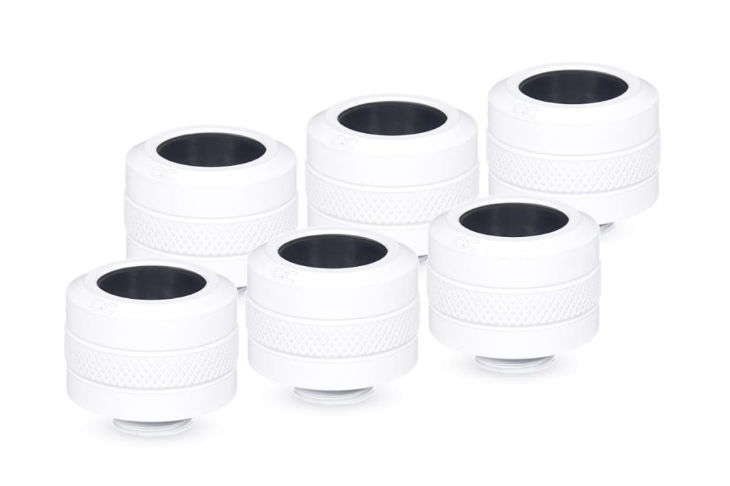 Alphacool Eiszapfen PRO 16mm HardTube fitting G1/4 - white sixpack : image 1