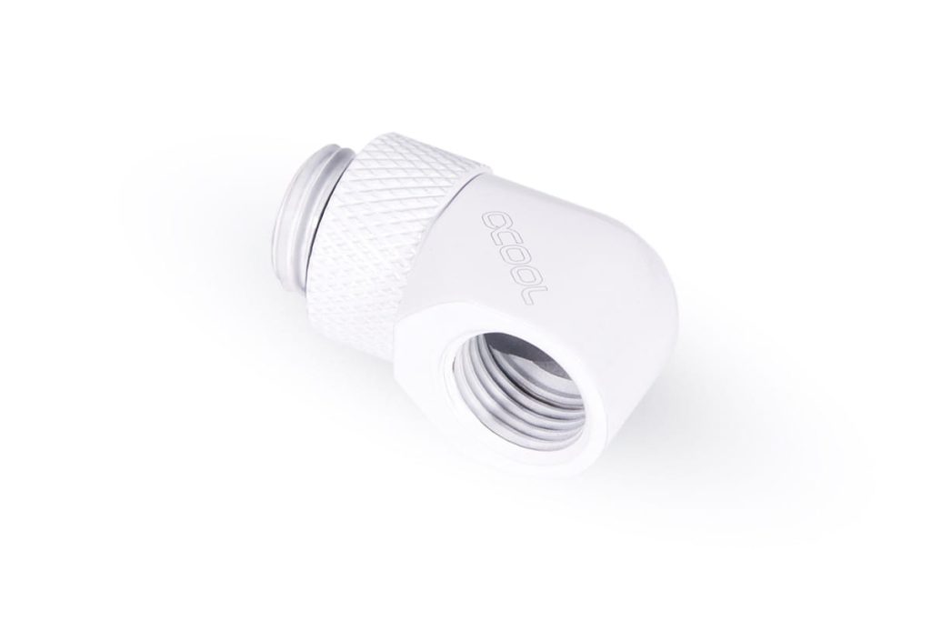 Alphacool Eiszapfen L-connector rotatable G1/4 outer thread to G1/4 inner thread - white : image 1
