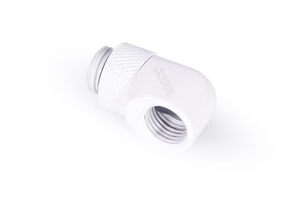 Alphacool Eiszapfen L-connector rotatable G1/4 outer thread to G1/4 inner thread – white