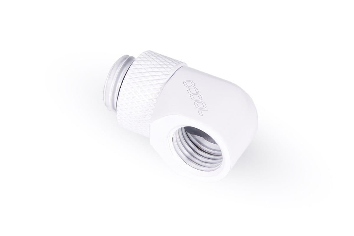 Alphacool Eiszapfen L-connector rotatable G1/4 outer thread to G1/4 inner thread - white : image 1