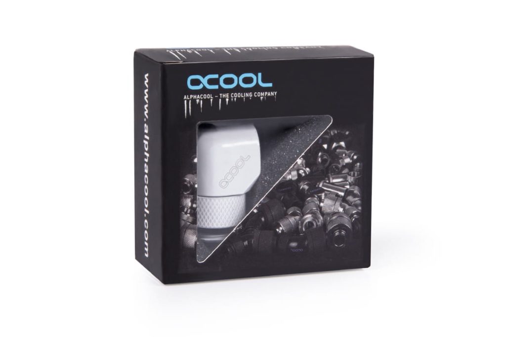 Alphacool Eiszapfen L-connector rotatable G1/4 outer thread to G1/4 inner thread - white : image 4