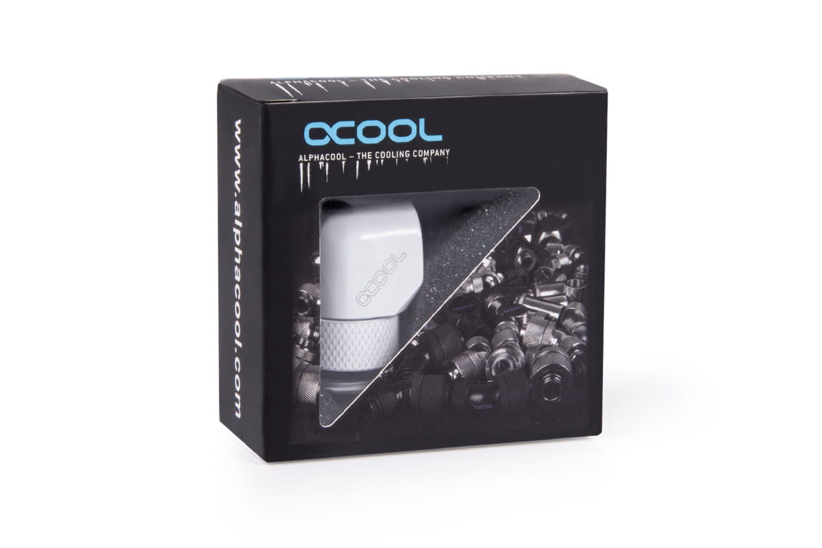 Alphacool Eiszapfen L-connector rotatable G1/4 outer thread to G1/4 inner thread - white : image 4