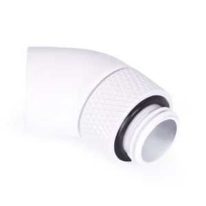 Alphacool Eiszapfen angled adaptor 45- rotatable G1/4 outer thread to G1/4 inner thread - white