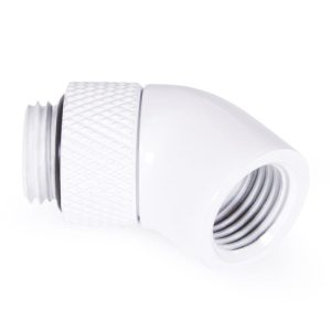 Alphacool Eiszapfen angled adaptor 45- rotatable G1/4 outer thread to G1/4 inner thread - white