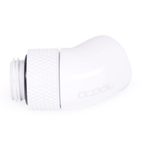Alphacool Eiszapfen angled adaptor 45- rotatable G1/4 outer thread to G1/4 inner thread - white