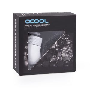 Alphacool Eiszapfen angled adaptor 45- rotatable G1/4 outer thread to G1/4 inner thread - white