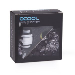 Alphacool Eiszapfen double nippel rotatable G1/4 outer thread to G1/4 outer thread - white