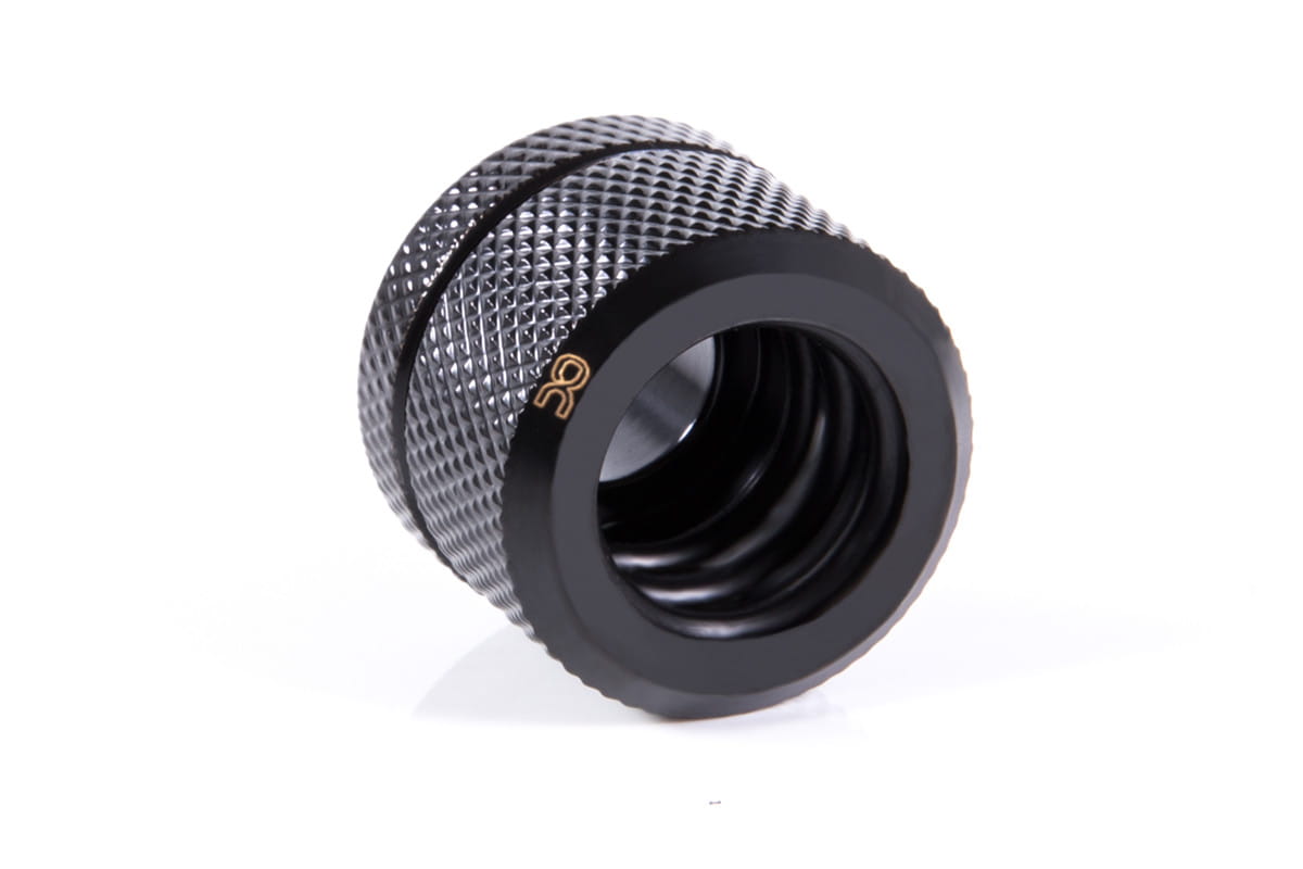 Alphacool Eiszapfen 14mm HardTube compression fitting G1/4 - knurled - deep black