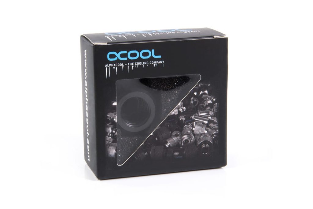 Alphacool Eiszapfen 14mm HardTube compression fitting G1/4 - knurled - deep black