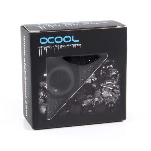 Alphacool Eiszapfen 14mm HardTube compression fitting G1/4 - knurled - deep black