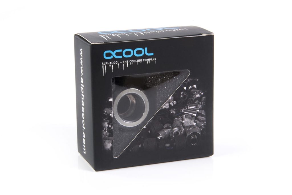 Alphacool Eiszapfen 14mm HardTube compression fitting G1/4 - knurled - chrome