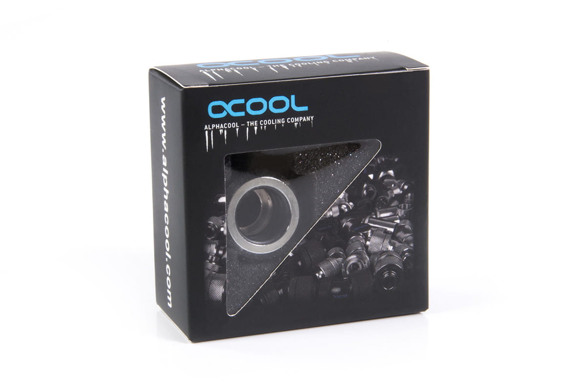 Alphacool Eiszapfen 14mm HardTube compression fitting G1/4 - knurled - chrome