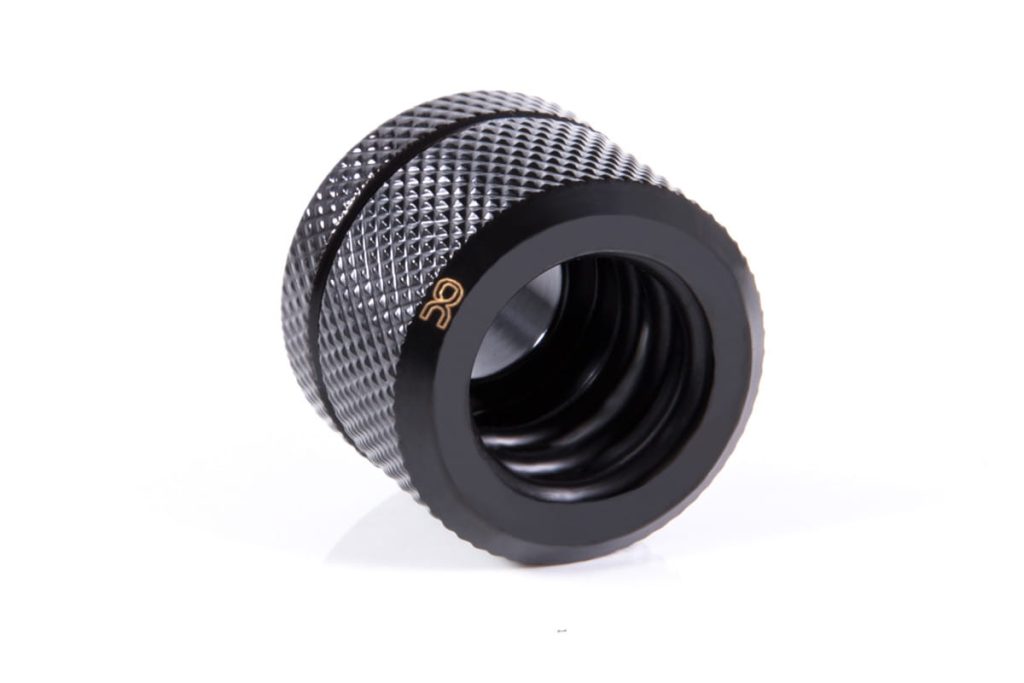 Alphacool Eiszapfen 14mm HardTube compression fitting G1/4 - knurled - deep black sixpack