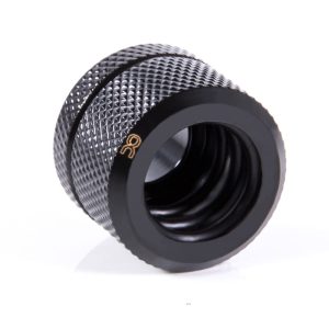 Alphacool Eiszapfen 14mm HardTube compression fitting G1/4 - knurled - deep black sixpack