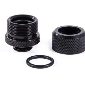 Alphacool Eiszapfen 14mm HardTube compression fitting G1/4 - knurled - deep black sixpack