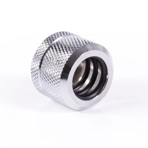 Alphacool Eiszapfen 14mm HardTube compression fitting G1/4 - knurled - chrome sixpack