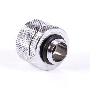 Alphacool Eiszapfen 14mm HardTube compression fitting G1/4 - knurled - chrome sixpack