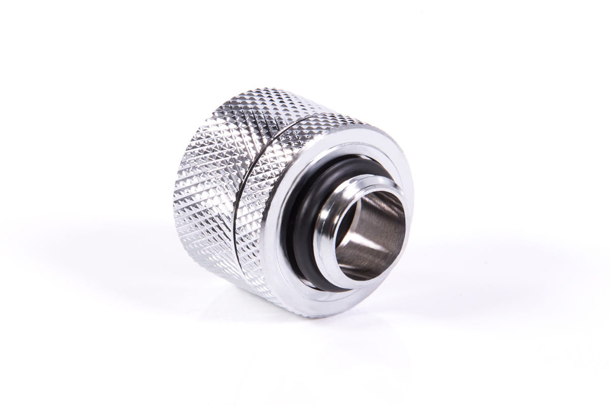 Alphacool Eiszapfen 14mm HardTube compression fitting G1/4 - knurled - chrome sixpack