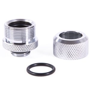Alphacool Eiszapfen 14mm HardTube compression fitting G1/4 - knurled - chrome sixpack