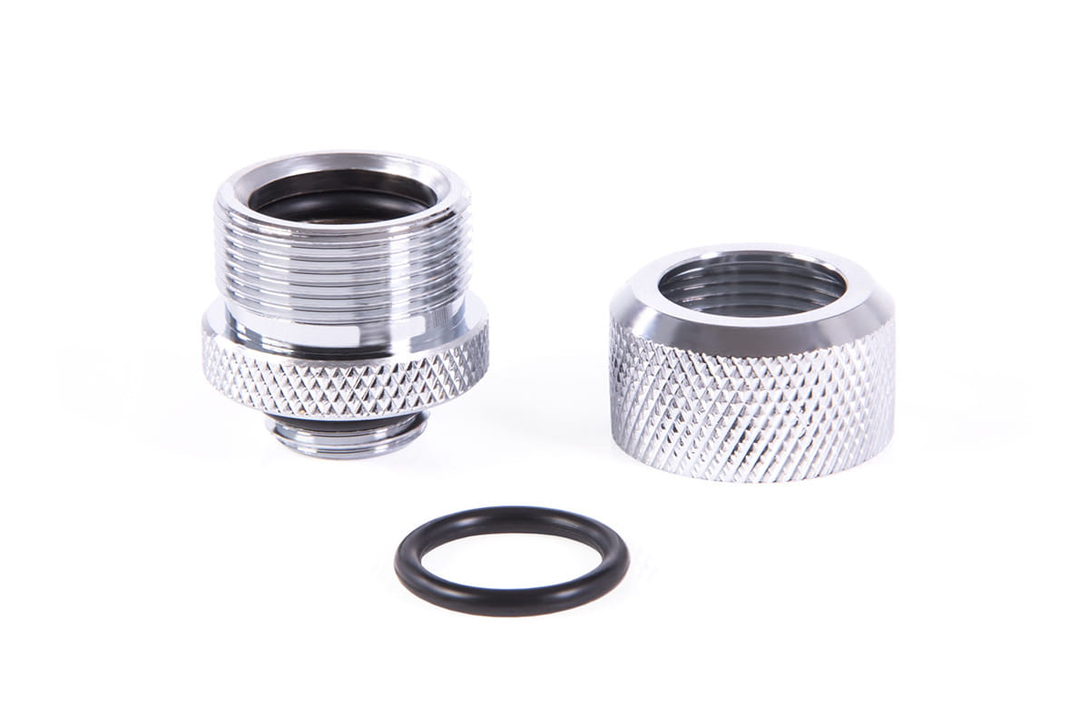 Alphacool Eiszapfen 14mm HardTube compression fitting G1/4 - knurled - chrome sixpack