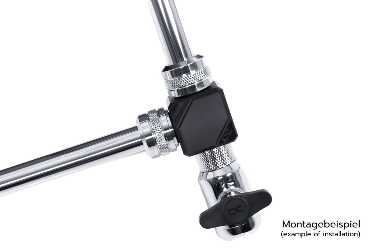 Alphacool Eiszapfen connection terminal 4-way G1/4 IT - acetal black