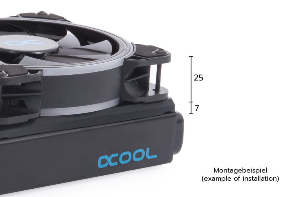 Alphacool Shroud and decoupling 120mm (7mm thickness) incl. 4x M3x37mm Screws