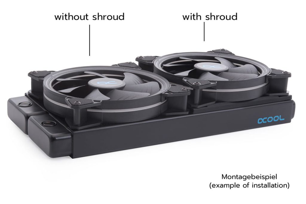 Alphacool Shroud and decoupling 140mm (7mm thickness) inkl. 4x M3x37mm Screws