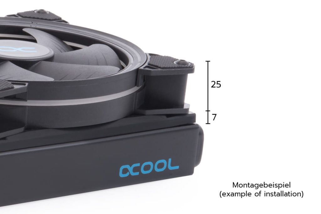 Alphacool Shroud and decoupling 140mm (7mm thickness) inkl. 4x M3x37mm Screws