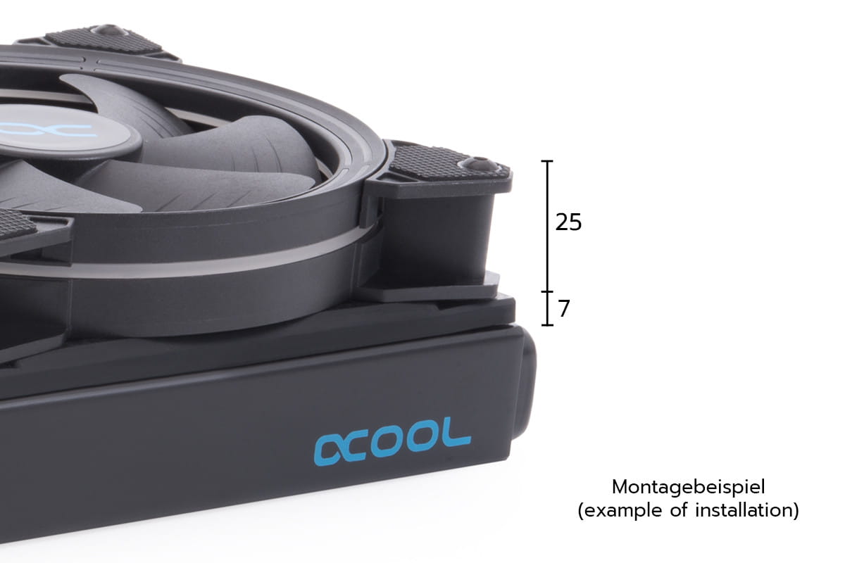 Alphacool Shroud and decoupling 140mm (7mm thickness) inkl. 4x M3x37mm Screws