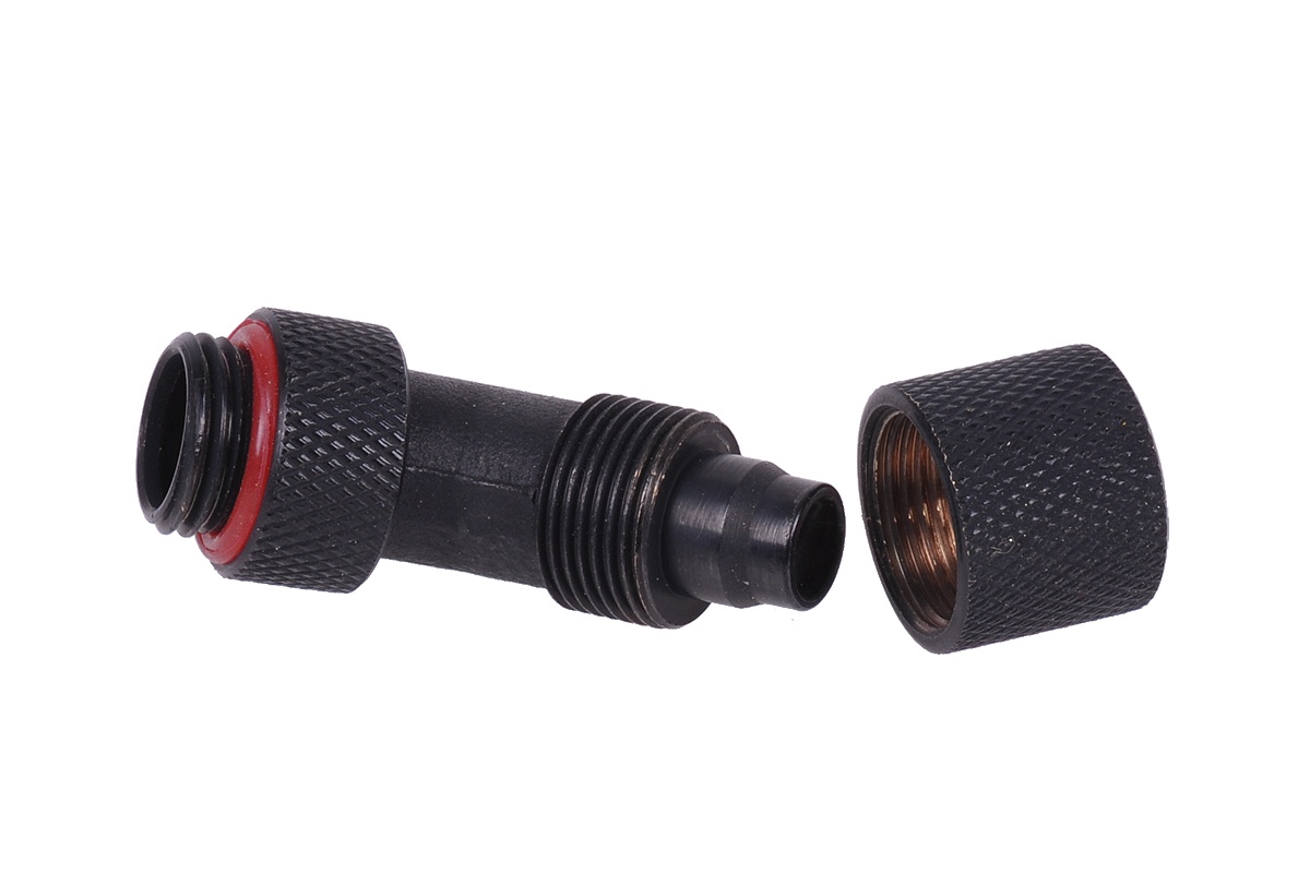 11/8mm (8x1,5mm) compression fitting 45- G1/4 revolvable - knurled - matte black