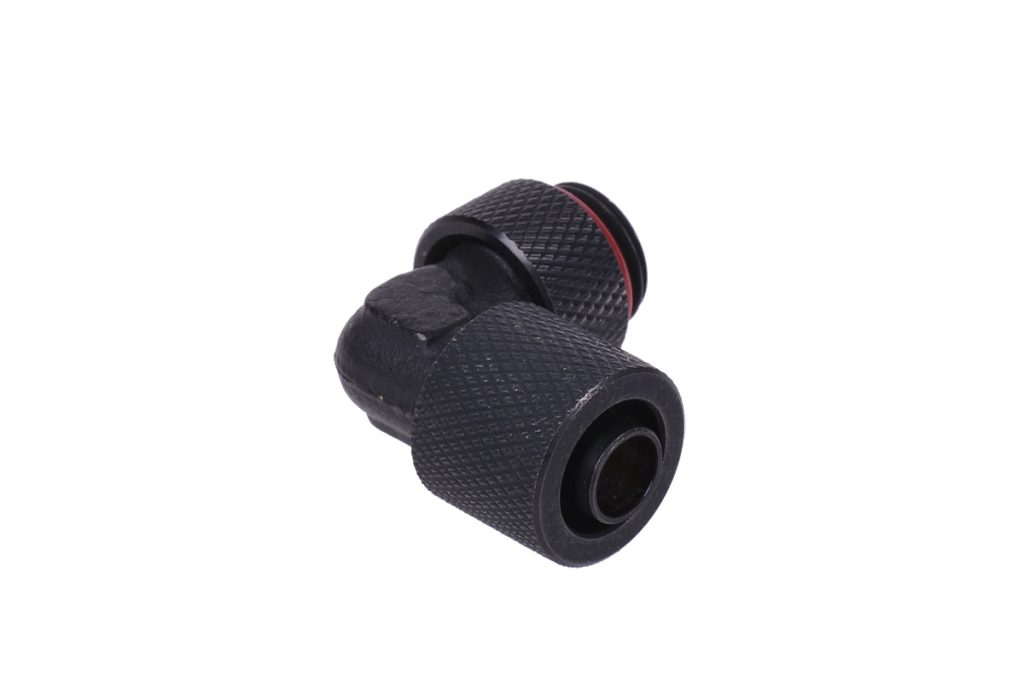 11/8mm (8x1,5mm) compression fitting 90- G1/4 revolvable - knurled - matte black