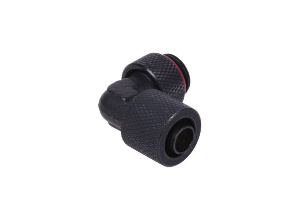 11/8mm (8×1,5mm) compression fitting 90- G1/4 revolvable – knurled – matte black