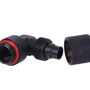 11/8mm (8x1,5mm) compression fitting 90- G1/4 revolvable - knurled - matte black