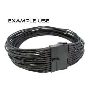 10mm Cable Modders U-HD Braid Sleeving - Jet Black, 1m : image 3