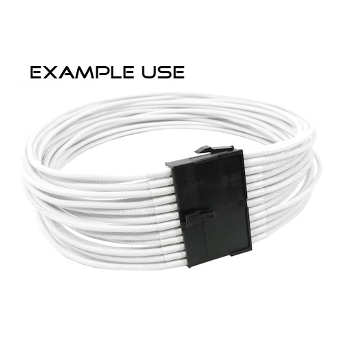 2.5mm Cable Modders U-HD Braid Sleeving - Frozen White. 1m : image 2