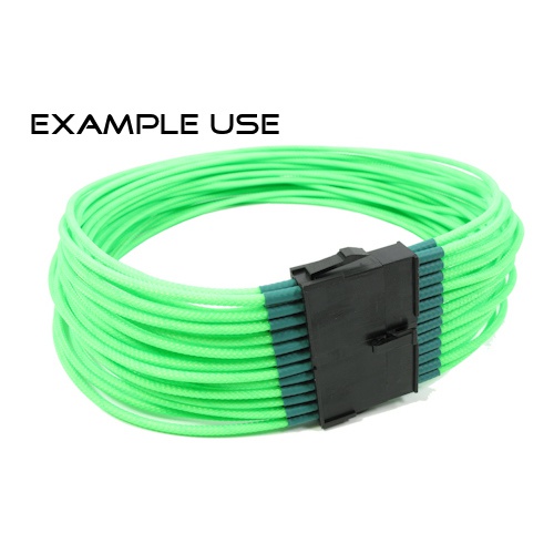 8mm Cable Modders U-HD Braid Sleeving - UV Green, 1m : image 2