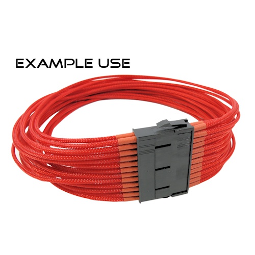 10mm Cable Modders U-HD Braid Sleeving - UV Red, 1m : image 3