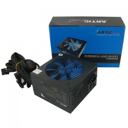 Artic 750W Black ATX Gaming PC 2×6+2Pin PCIe PSU Power Supply 120mm Blue