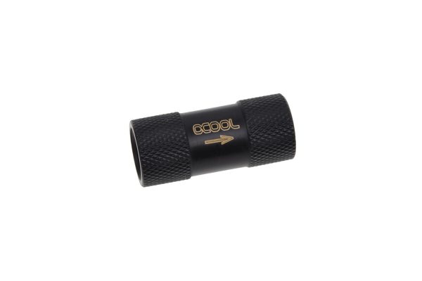 Alphacool One Way Valve G1/4 Male to G1/4 Male – Deep Black