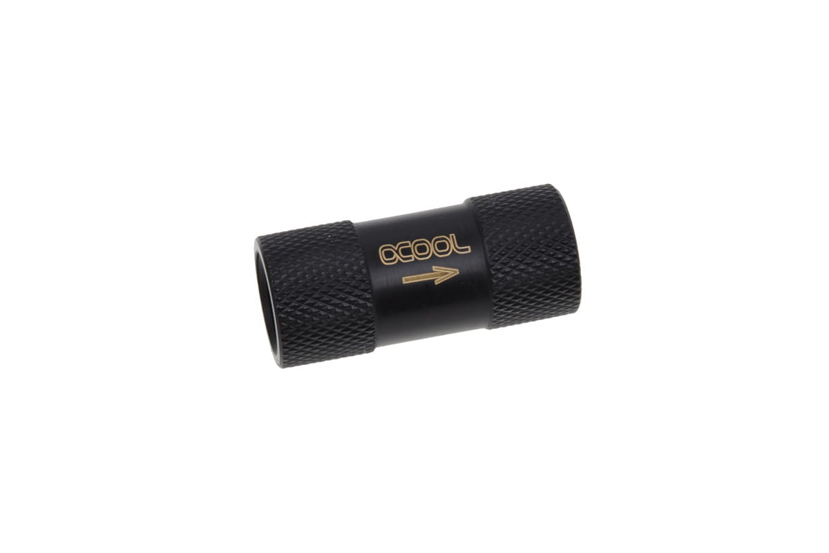 Alphacool One Way Valve G1/4 Male to G1/4 Male - Deep Black