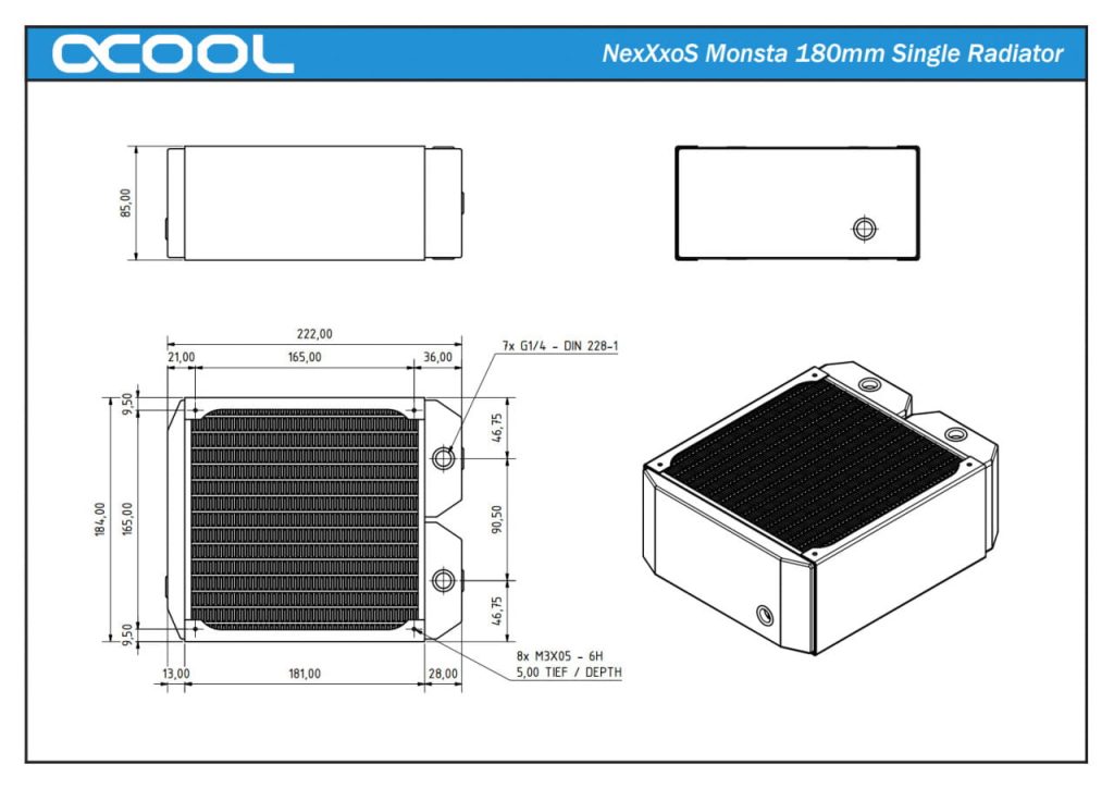 Alphacool NexXxoS Monsta 180mm Single radiator