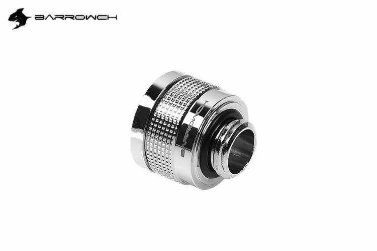 BarrowCH G1/4 - 14mm OD Wolverine Super Anti Off Hard Tube Push Fitting - Shiny Silver