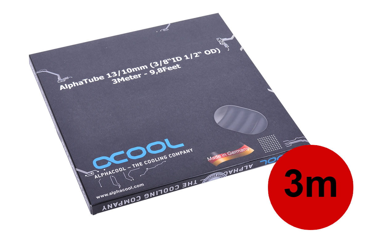 Alphacool tubing AlphaTube HF 13/10 (3/8ID) - UV black 3m (9,8ft) Retailbox