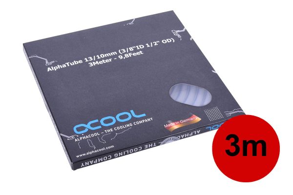 Alphacool tubing AlphaTube HF 13/10 (3/8inchID) – Clear 3m (9,8ft) Retail Box