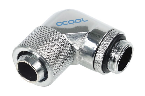 Alphacool 13/10 Compression Fitting 90degree Rotary G1/4 – Chrome