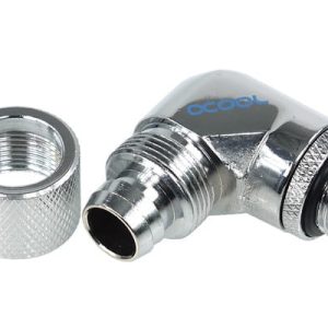Alphacool 13/10 Compression Fitting 90degree Rotary G1/4 - Chrome : image 3