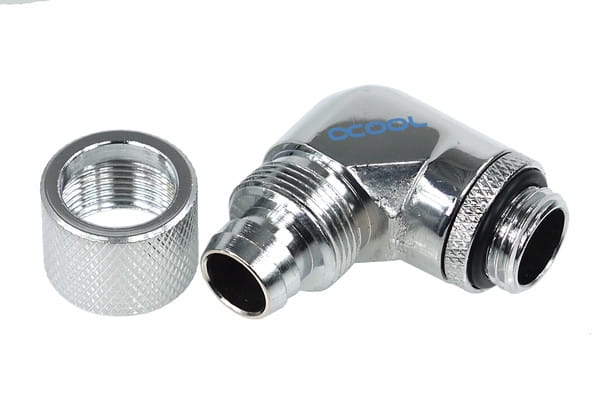 Alphacool 13/10 Compression Fitting 90degree Rotary G1/4 - Chrome : image 3