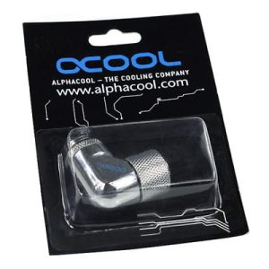Alphacool 13/10 Compression Fitting 90degree Rotary G1/4 - Chrome : image 4