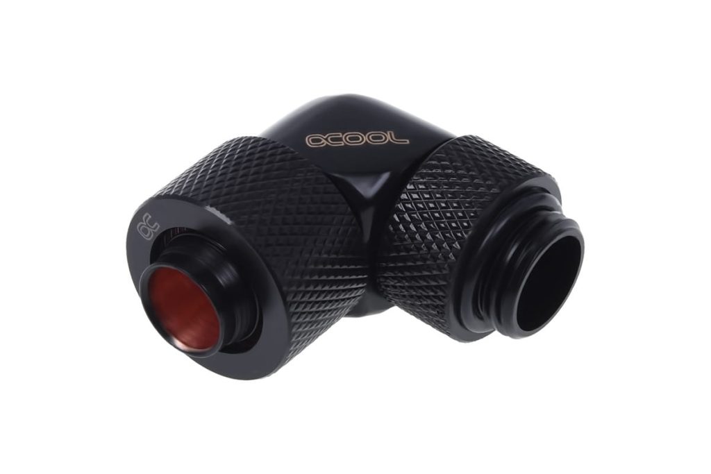 Alphacool 13/10 Compression Fitting 90degree Rotary G1/4 - Deep Black